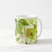 Vintage Grünpflanzen Botanische Wildblumen Wasserf Kaffeetasse (VorderseiteRechts)