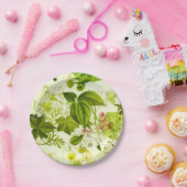 Vintage Grünpflanzen Botanische Wildblumen Wasserf Pappteller (Party)