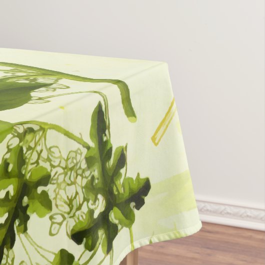 Vintage Grünpflanzen Botanische Wildblumen Wasserf Tischdecke (Beispiel)