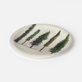 Vintage Grünwaldbäume Rustikale Woodsy-Hochzeit Pappteller (Schrägansicht)