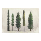 Vintage Grünwaldbäume Rustikale Woodsy Kissenbezug (Rückseite)