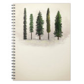 Vintage Grünwaldbäume Rustikale Woodsy Notizblock (Vorderseite)