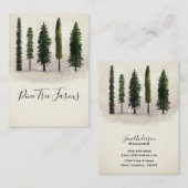 Vintage Grünwaldbäume Rustikale Woodsy Visitenkarte (Vorne/Hinten)