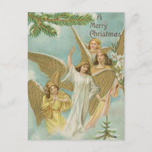 Vintage Gruppe von WeihnachtsAngels Feiertagspostkarte