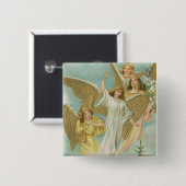 Vintage Gruppe Weihnachtsengel Button (Vorne & Hinten)