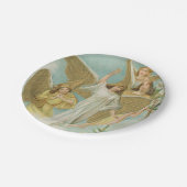 Vintage Gruppe Weihnachtsengel Pappteller (Schrägansicht)