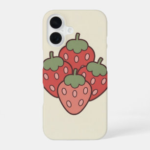 Vintage gruppierte Erdbeeren iPhone 16 Hülle