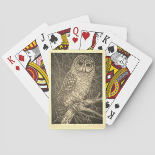 Vintage Grusel-Eule Spielkarten