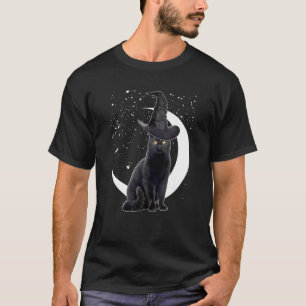 Vintage Grusel Halloween Schwarz Katzen Kostüm Hex T-Shirt