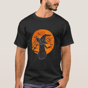 Vintage Grusel Halloween Schwarz Katzen Kostüm Hex T-Shirt