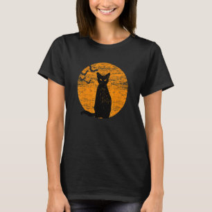 Vintage Grusel Halloween Schwarz Katzen Kostüm Ret T-Shirt