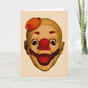 Vintage Gruselclown-Geburtstagskarte Feiertagskarte