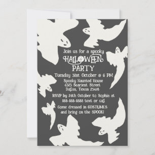 Vintage Gruselige Geister Halloween-Party-Einladun Einladung