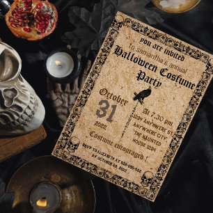 Vintage gruselige gothische Halloween-Party-Einlad Einladung
