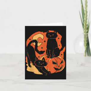 Vintage gruselige Halloween-Schwarze Katzen und Kü Karte