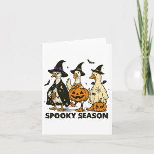 Vintage Gruselige Jahreszeit Halloween-Geist Gans  Karte
