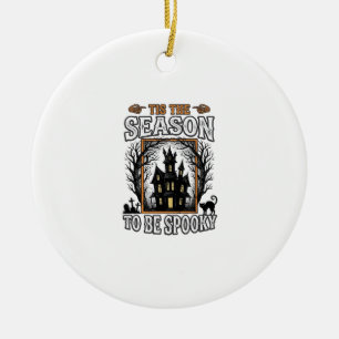 Vintage Gruselige Saison Geisterhaus Halloween Des Keramik Ornament
