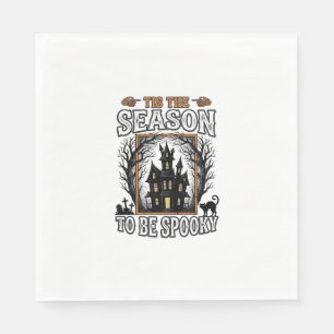 Vintage Gruselige Saison Geisterhaus Halloween Des Serviette