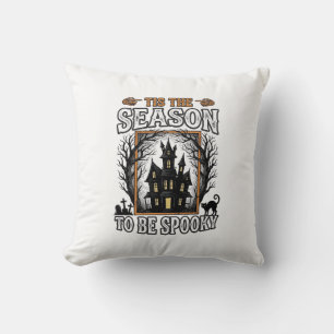 Vintage Gruselige Saison Spukhaus Halloween-Design Kissen