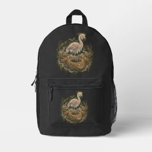 Vintage gruseliger Flamingo Halloween-Design Bedruckter Rucksack