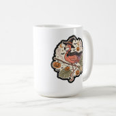 Vintage gruseliger Flamingo Halloween-Design Kaffeetasse (VorderseiteRechts)