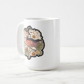 Vintage gruseliger Flamingo Halloween-Design Kaffeetasse (Vorderseite Links)