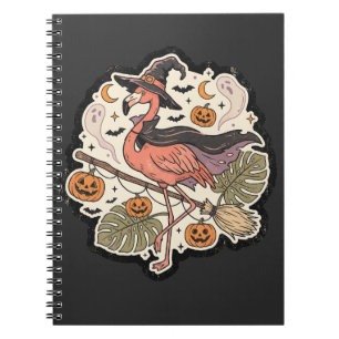 Vintage gruseliger Flamingo Halloween-Design Notizblock