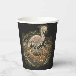 Vintage gruseliger Flamingo Halloween-Design Pappbecher