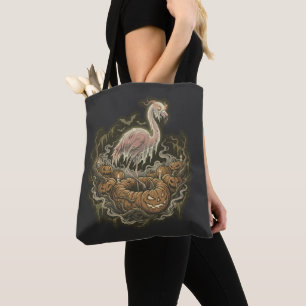 Vintage gruseliger Flamingo Halloween-Design Tasche