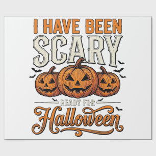 Vintage-gruseliger Halloween-Kürbis-Shirt-Entwurf_ Geschenkpapier
