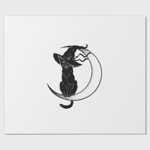 Vintage-gruseliger Halloween-Schwarze-Katze-Kostüm Geschenkpapier
