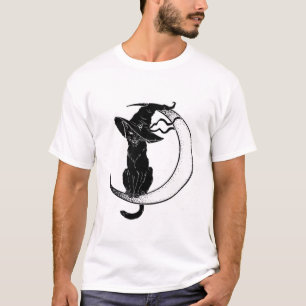 Vintage-gruseliger Halloween-Schwarze-Katze-Kostüm T-Shirt