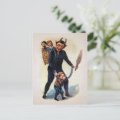 Vintage Gruseliger Krampus Postkarte (Stehend Vorderseite)