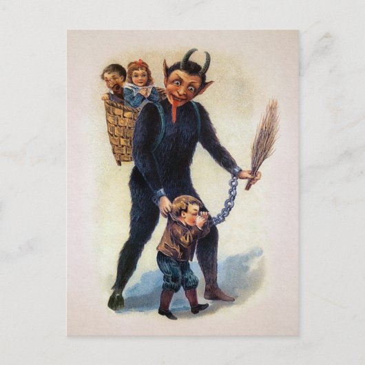 Vintage Gruseliger Krampus Postkarte (Vorderseite)
