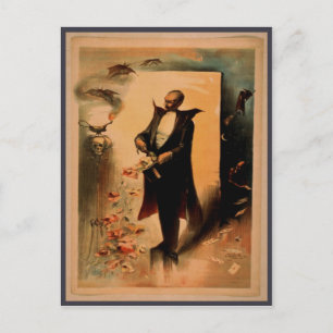 Vintage Gruseliger Magier Poster Postkarte
