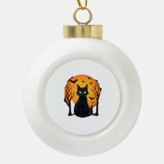 Vintage Gruseliger Weihnachtskatzenkostüm Retro-Ka Keramik Kugel-Ornament