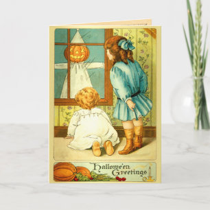 Vintage Gruseliges Kinder Halloween-Karte Karte