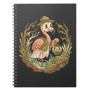 Vintage gruseliges Sumpf-Flamingo-Design Notizblock