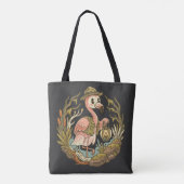 Vintage gruseliges Sumpf-Flamingo-Design Tasche (Rückseite)