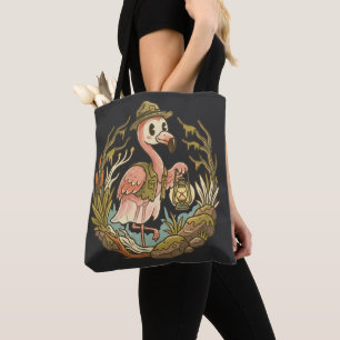 Vintage gruseliges Sumpf-Flamingo-Design Tasche