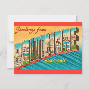 Vintage-Gruß aus Baltimore MD Postkarte