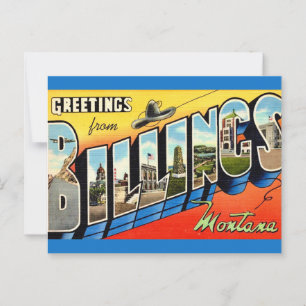 Vintage-Gruß aus Billings MT Postkarte