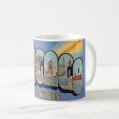 Vintage-Gruß aus Chicago Kaffeetasse (VorderseiteRechts)