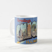 Vintage-Gruß aus Chicago Kaffeetasse (Vorderseite Links)