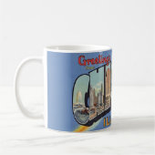 Vintage-Gruß aus Chicago Kaffeetasse (Links)