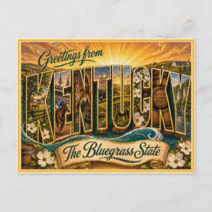 Vintage Gruß aus Kentucky von einer Postkarte