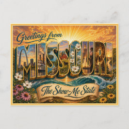 Vintage Gruß aus Missouri von Postkarte