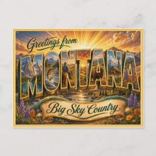 Vintage Gruß aus Montana Postkarte