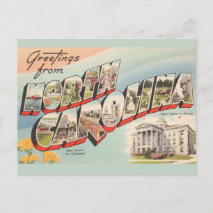 Vintage Gruß aus North Carolina Postkarte