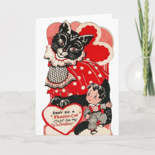 Vintage Gruß-Karte Fraidy Katzevalentines Tages Feiertagskarte